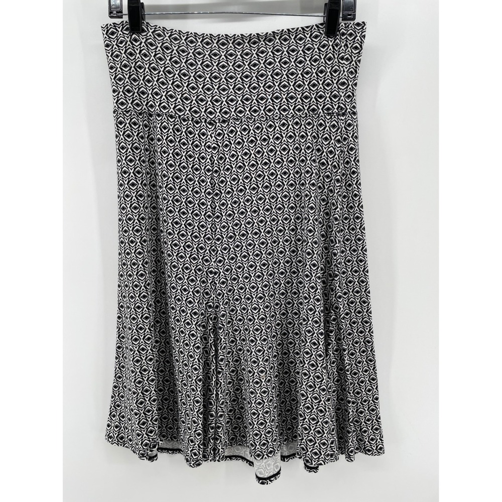 Max Studio A-Line Skirt Womens Medium Black White‎ Artsy Boho Festival Travel